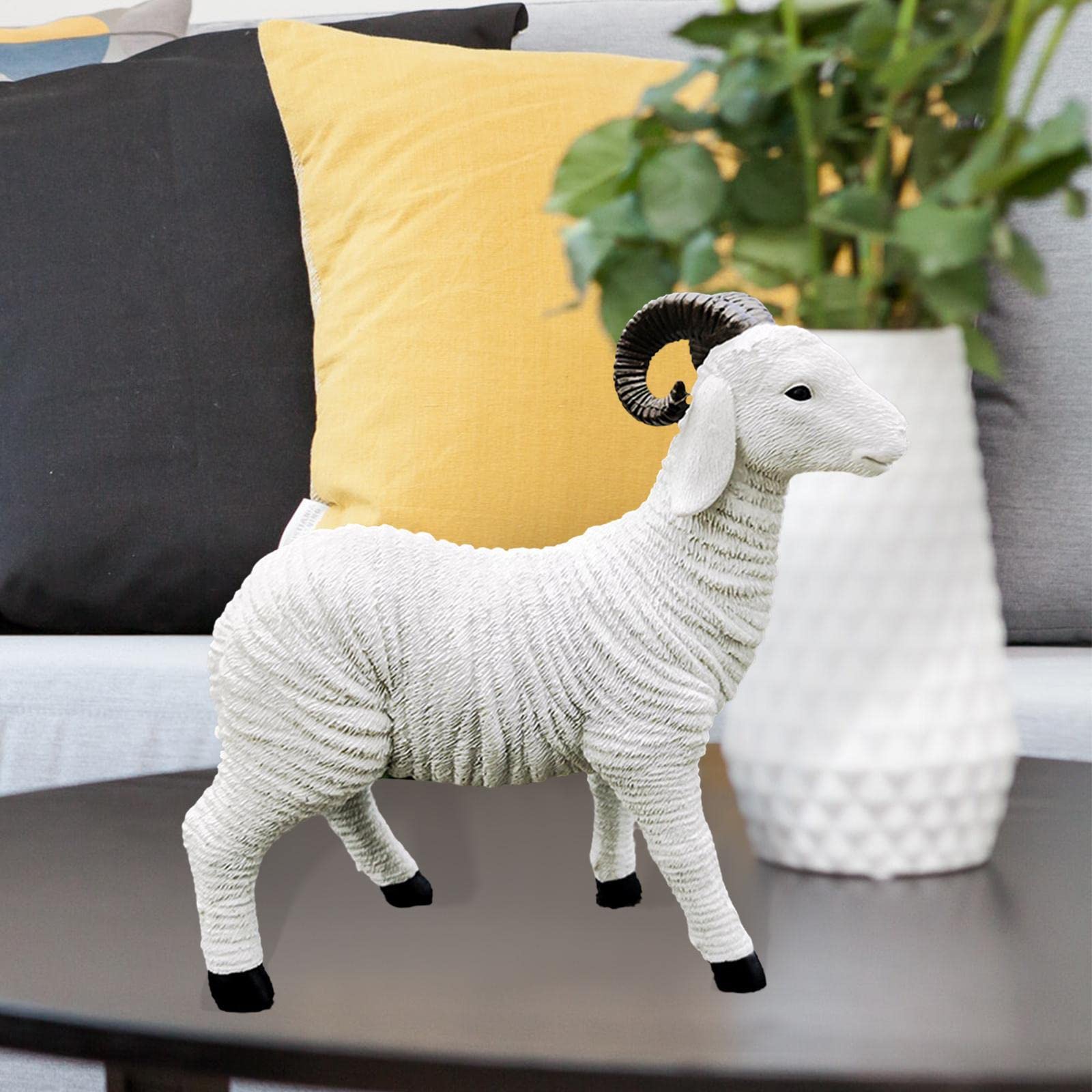 Amazon.co.jp: Generic 樹脂ヤギの置物本物そっくりの置物妖精の庭の